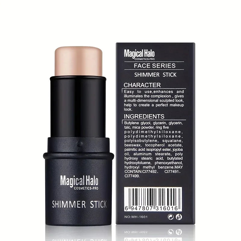 Magical Halo Shimmer Stick - Multi-Use Highlighter & Contour Makeup for Radiant Glow - Daily Wear 01# & 02#