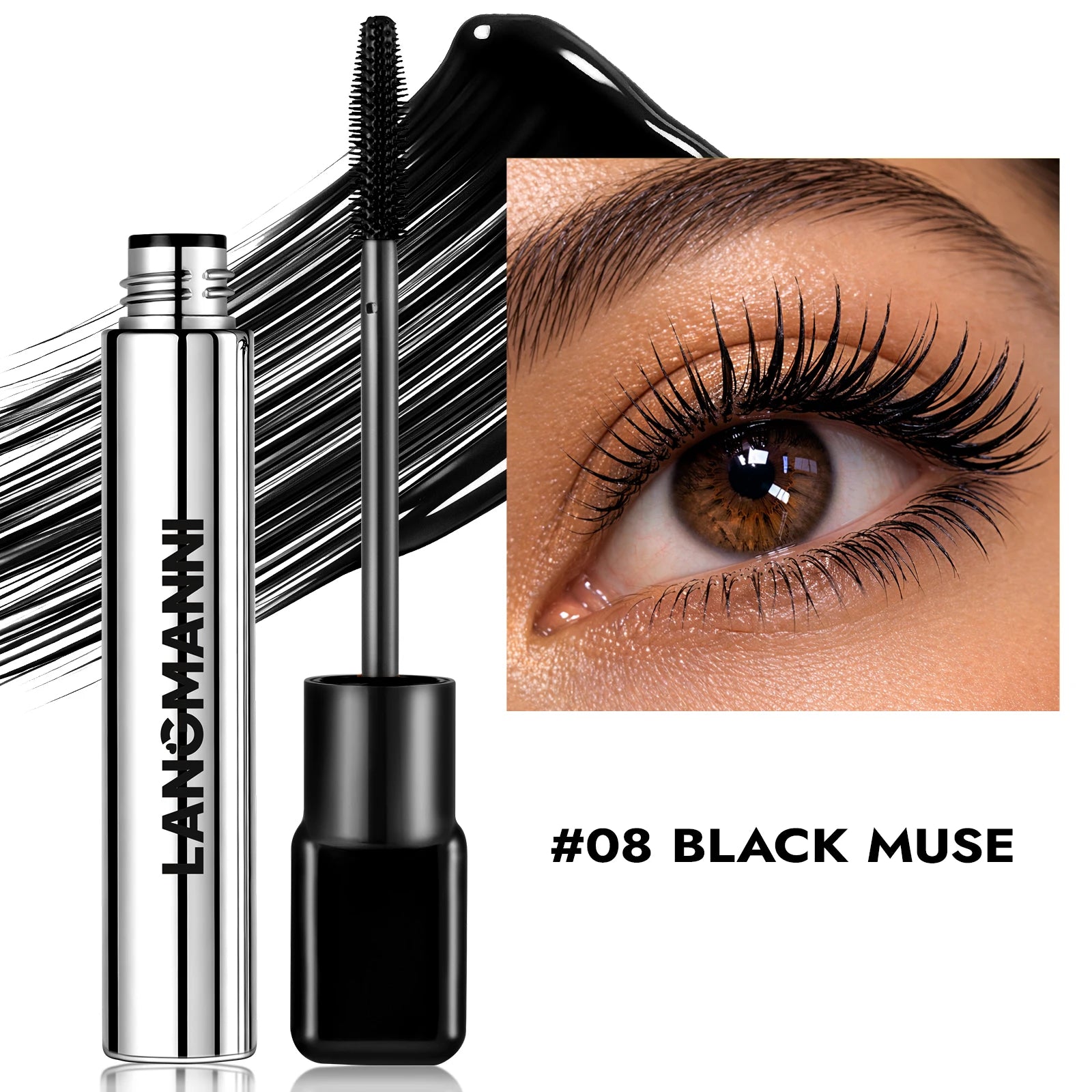 8 Colors Green Mascara Thick Curling Waterproof Natural Eyelashes Long Lasting Blue White Pink Black Eye Makeup Korean Cosmetics
