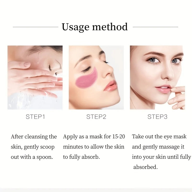 60 Pieces of Red Algae Eye Masks, Multi-Purpose Eye Patches, Containing Red Algae Extracts, Sodium Hyaluronate and Other Ingredients, to Hydrate and Moisturize the Skin, Gentle Eye Care, Texture That Is Clear and Easy to Abso