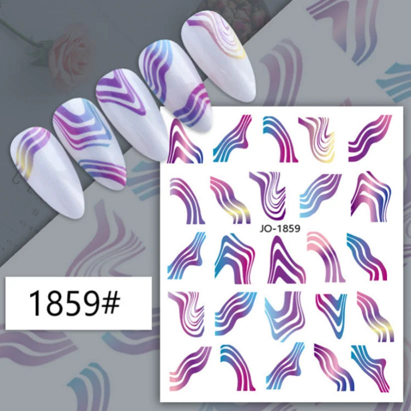 Nail Stickers 3D  Metal Line Sliver Gold Thorns Vine Curve Stripe Lines Tape Swirl Sliders Manicure Adhesive Gel Nail Art Decals