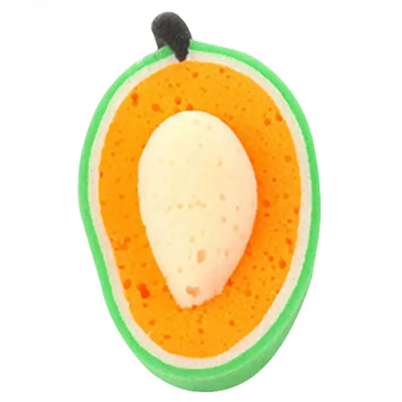 1/4pcs Cute Fruit Shaped Bath Sponge For Body Cleaning Lovely Baby Body Sponges Scrubbers Shower Sponge For Children Kids