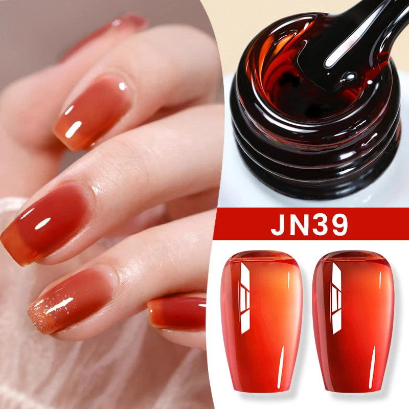BORN PRETTY 10ml Translucent Color Gel Polish Jelly Nude Autumn Jelly Amber Semi Permanent UV Gel Nail Art Soak Off Gel Varnish