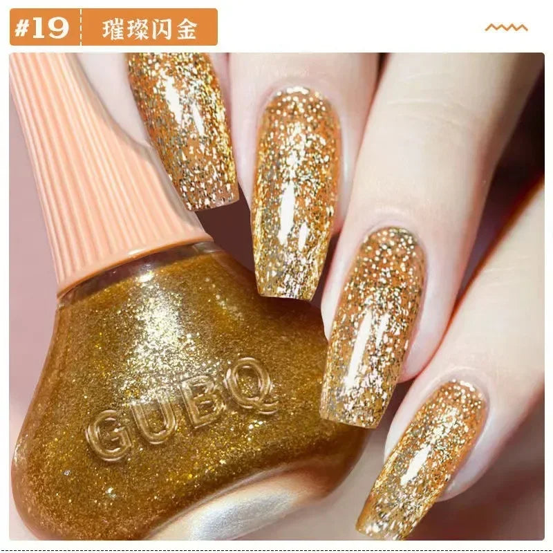 12ml  No-bake Quick Dry Nail Polish Shimmer Nail Polish Quick Dry No Peelable Long Lasting Nail Art Varnish 45 Colors