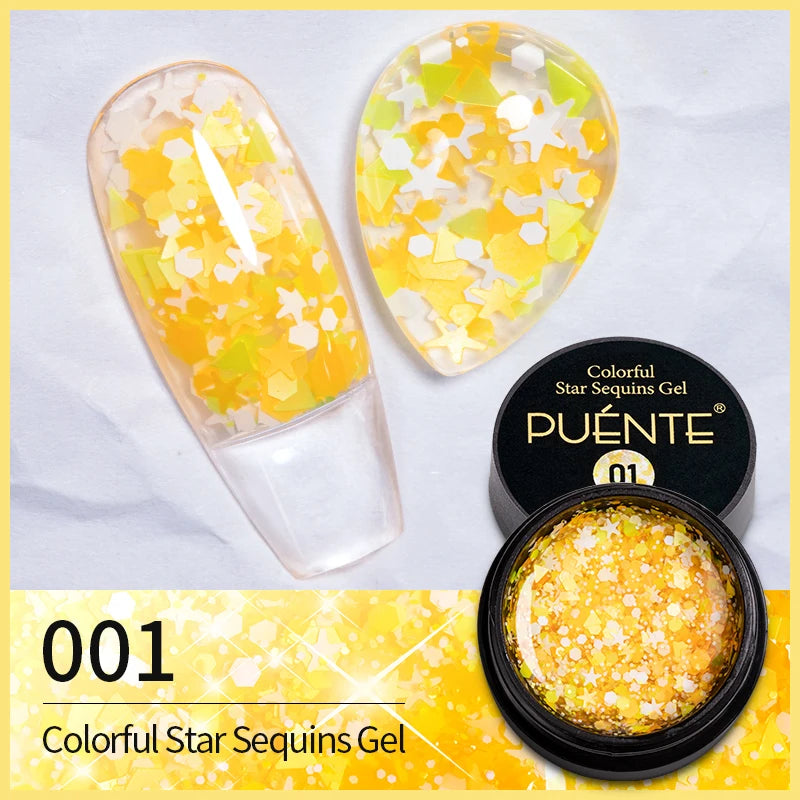 PUENTE 5ml Flower Fairy Gel Nail Polish Pink Blue Purple Natural Dried Flowers Gel For Nail Art Soak Off UV Varnish For Manicure