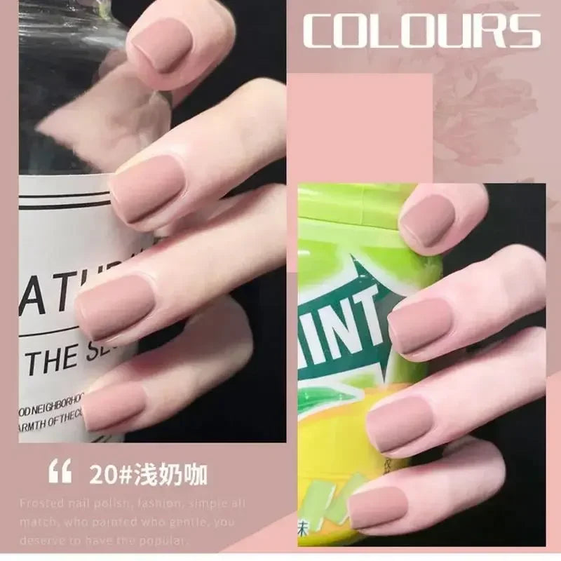 12ml Frosted Nail Polish Quick Dry Long Lasting No Baking Matt Semi-permanent Nail Art Nail Gel Varnish Manicure Tools