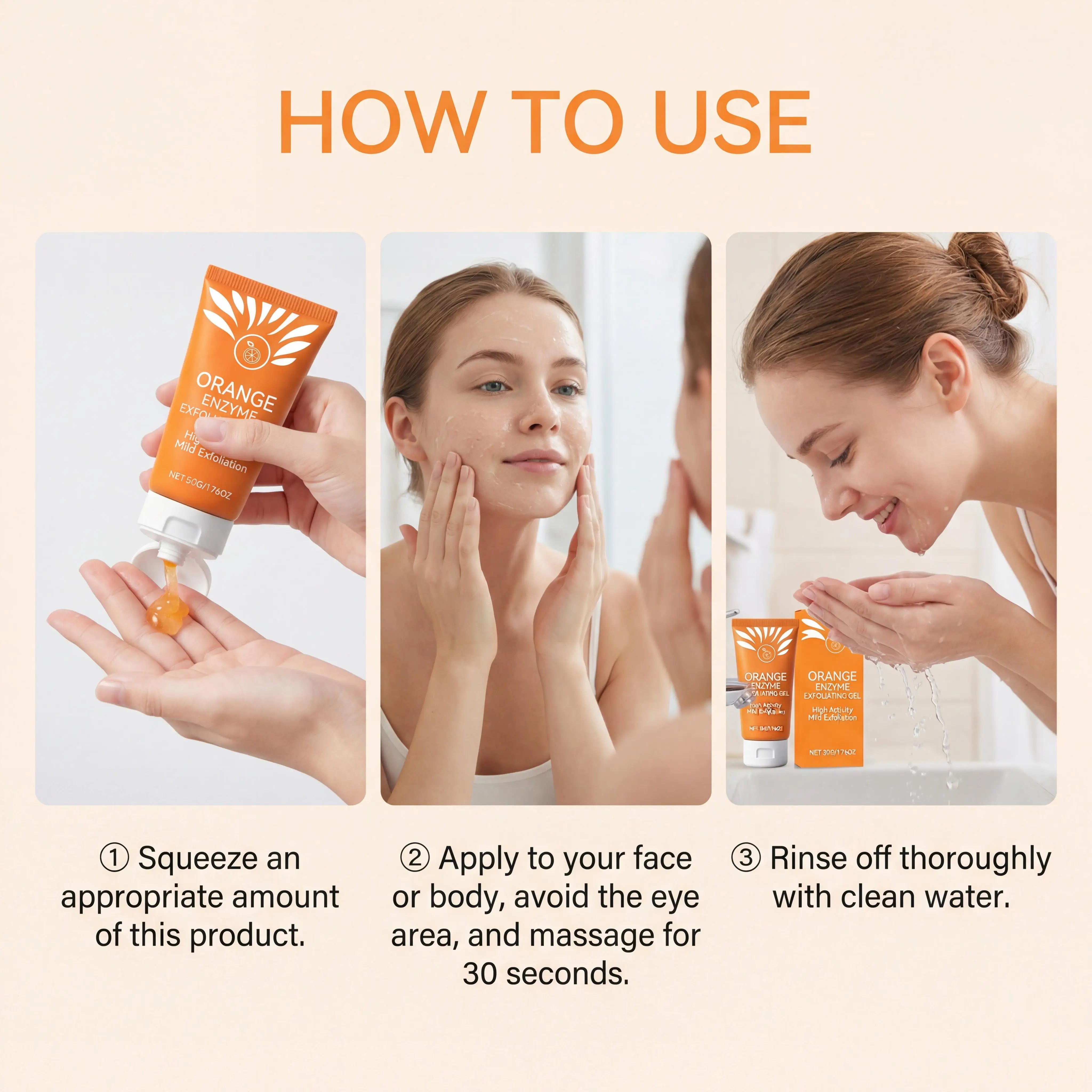 Orange Exfoliating Gel Facial Body Scrub Remove Dead Skin Deep Cleansing Pores Dirt Improve Roughness Whitening Hydrating Scrub
