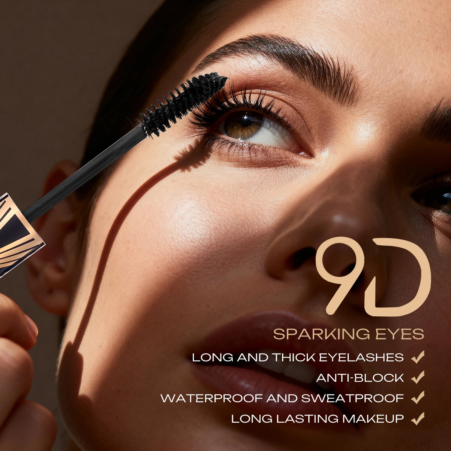 COSASTYA 9D Waterproof and Sweat-Proof Mascara, Black, Volume, Curl, Long-Lasting, Smudge-Proof, Travel Size