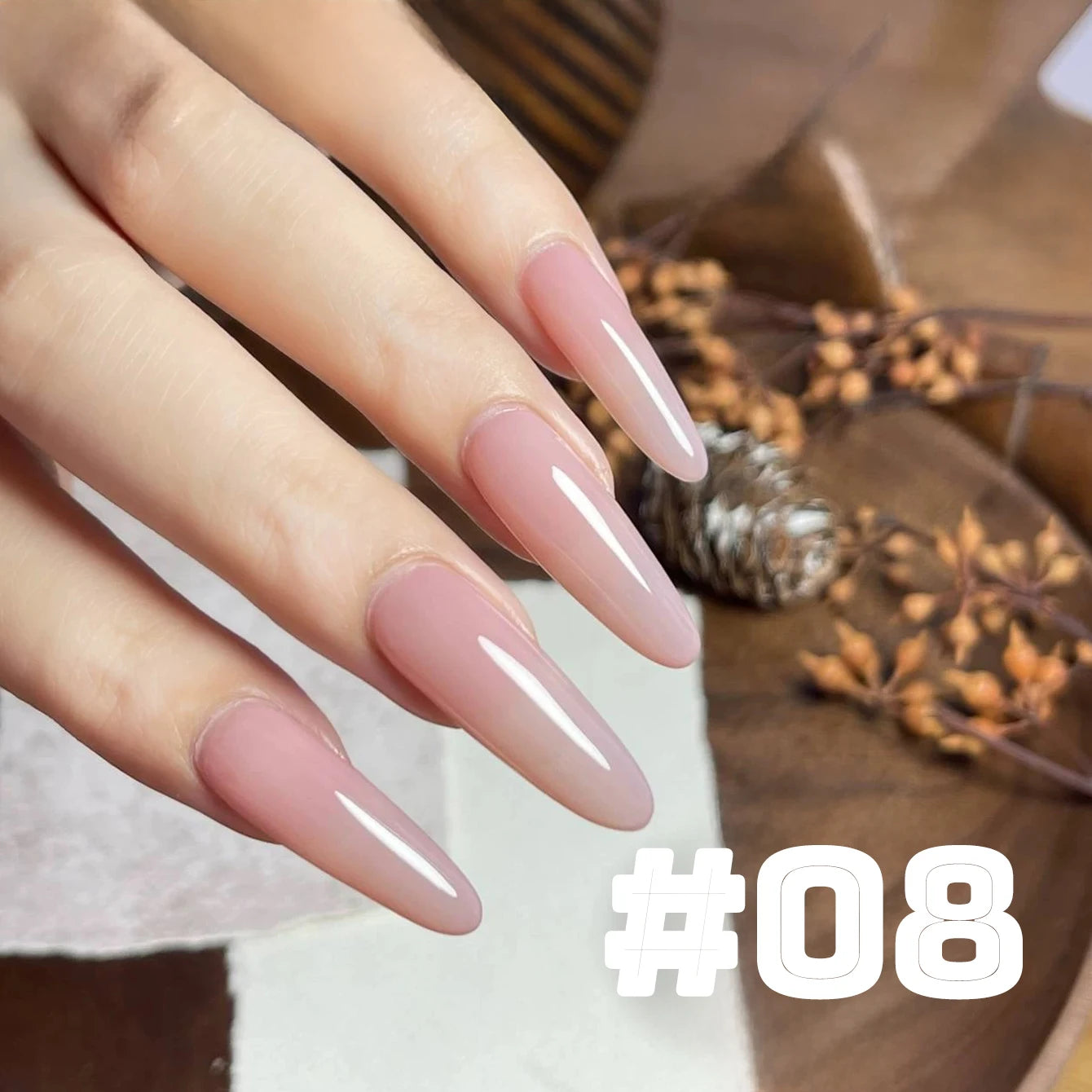 MN 2026 New 1-8PCS Fall Nails Popular Pure Desire Blush Jelly Gel Nail Polish Pink Nails Red Nails Ice-Clear Nude Nail Polish
