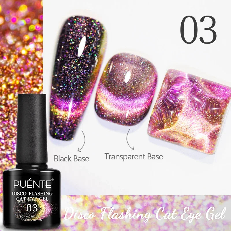 7.5ML Green Crystal Cat Magnetic Gel Nail Polish Shiny Green Glitter Cat Eye Gel For Manicure Soak Off UV Nail Art Varnish