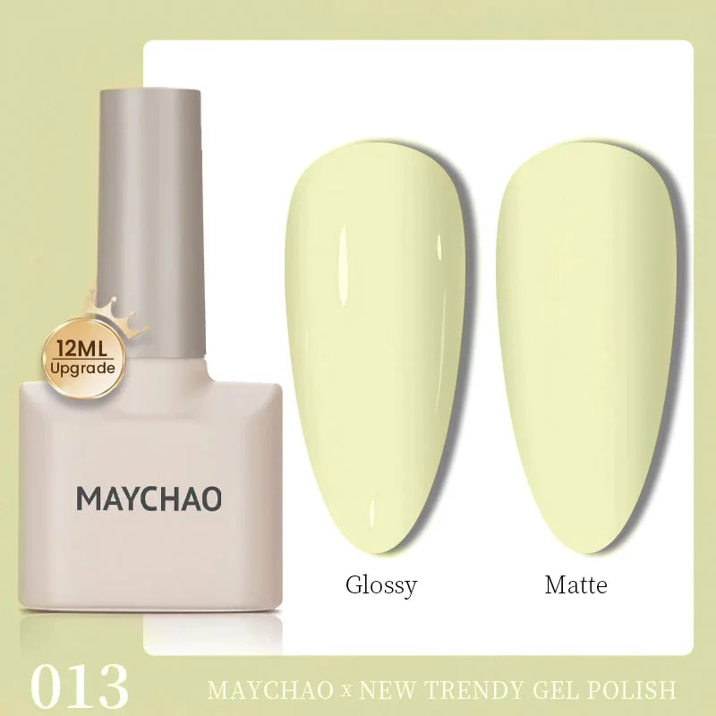 MAYCHAO 12ml Gel Nail Polish Set Professional Salon Nail Art Gels Varnish UV LED Semi Permanent Nail Lacquer Nail Supplies