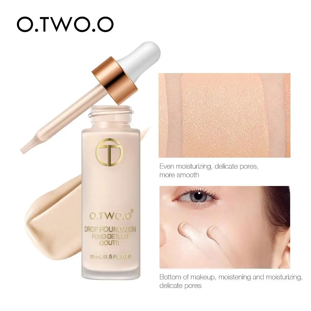 Natural Finish Liquid Foundation Full Coverage Makeup Base Oil Free BB Cream Long Lasting Face Concealer Cosmetics