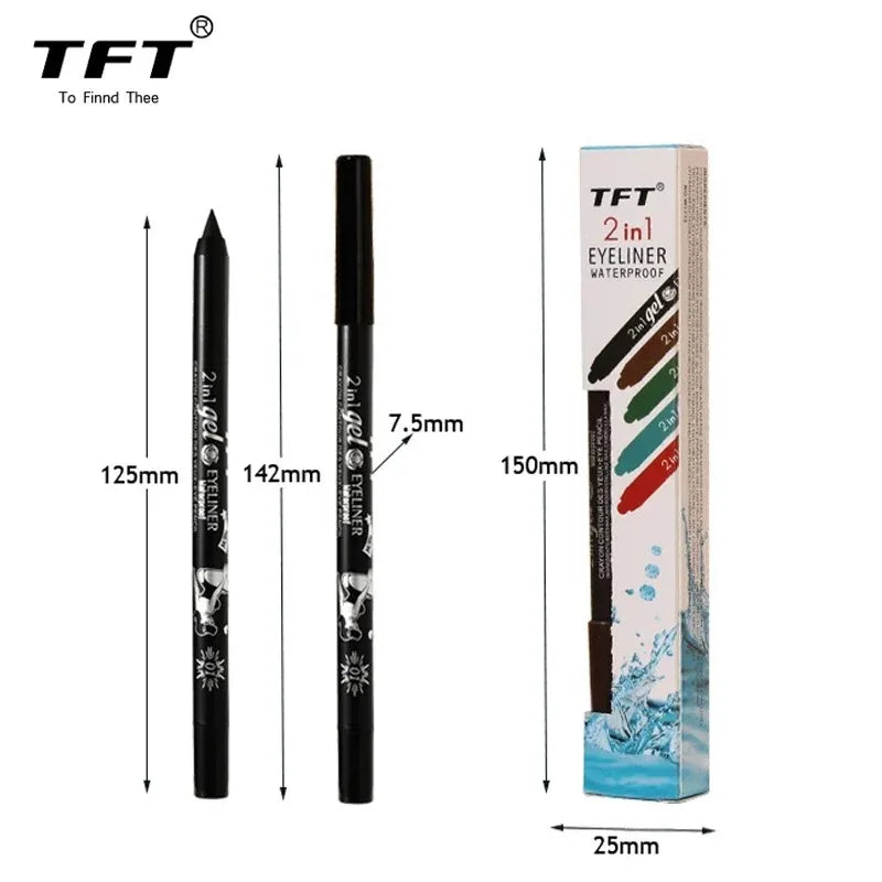 Waterproof Eyeliner Gel Pencil Pigment Brown Black White Glitter Eyeiner Pen for Women Fashion Easy Color Eyes Makeup Cosmetics
