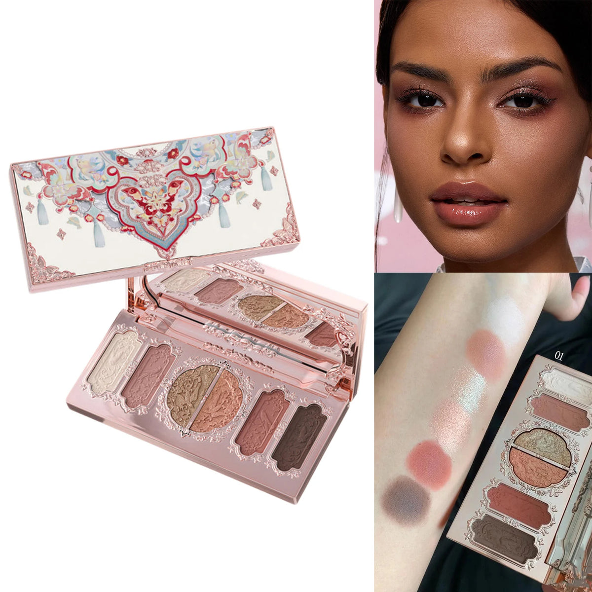 Flower Knows Butterfly Cloud Eyeshadow Palette 6 Colors Matte Shimmer Waterproof Highly Pigmented Makeup Palette