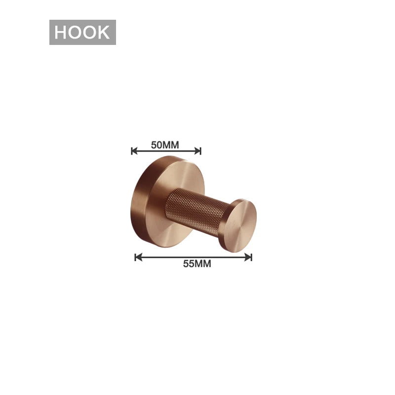 Brushed Rose Gold Accessories Set Toilet Brush Holder Toilet Paper Holder Towel Bar Rail Rack Hanger Hook Soap Dish Hardware