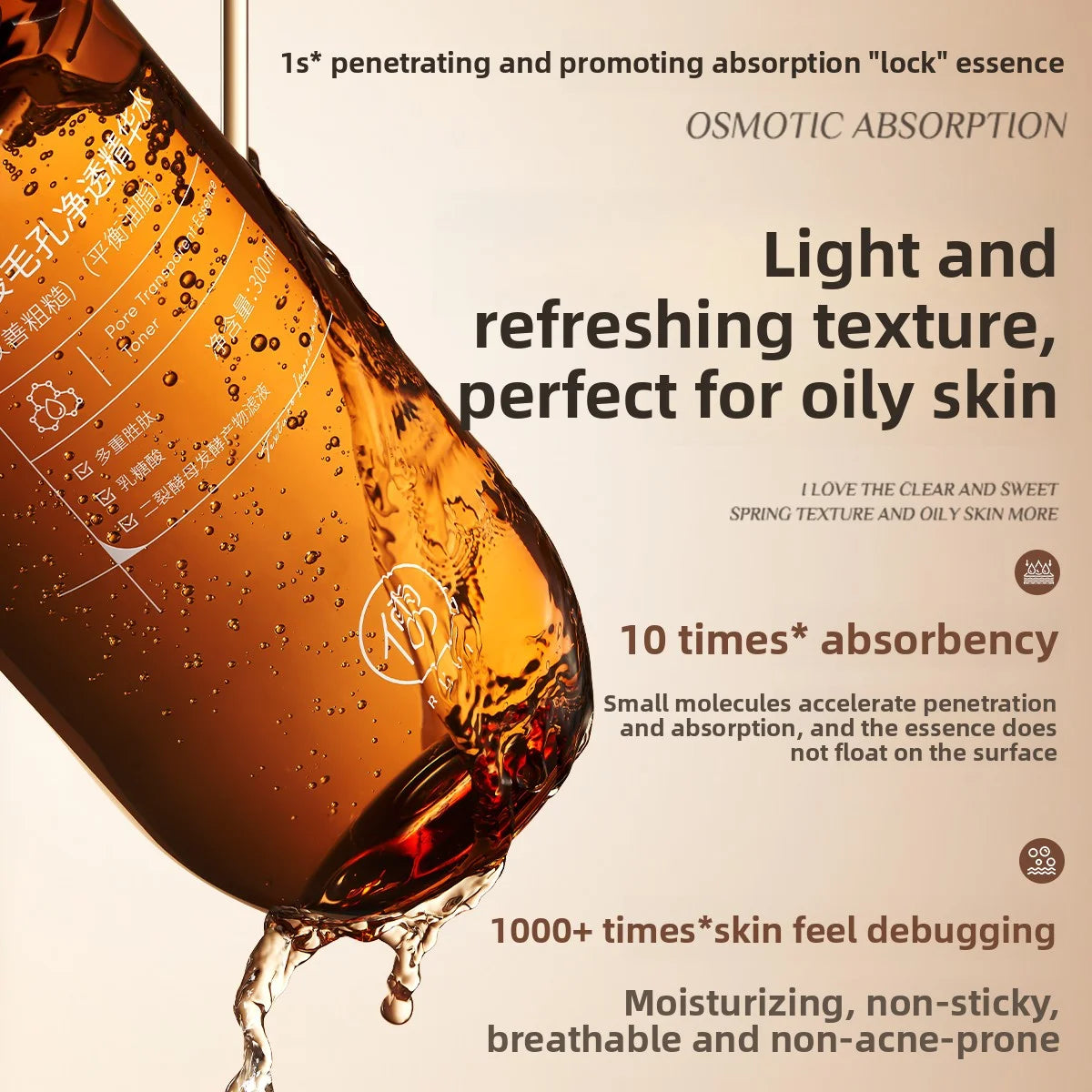 RUYI Fruit Acid Essence Toner Shrinks Pores Acid Removal Brighten Moisturizing & Repairing Control Oil Soothing Redness Winter