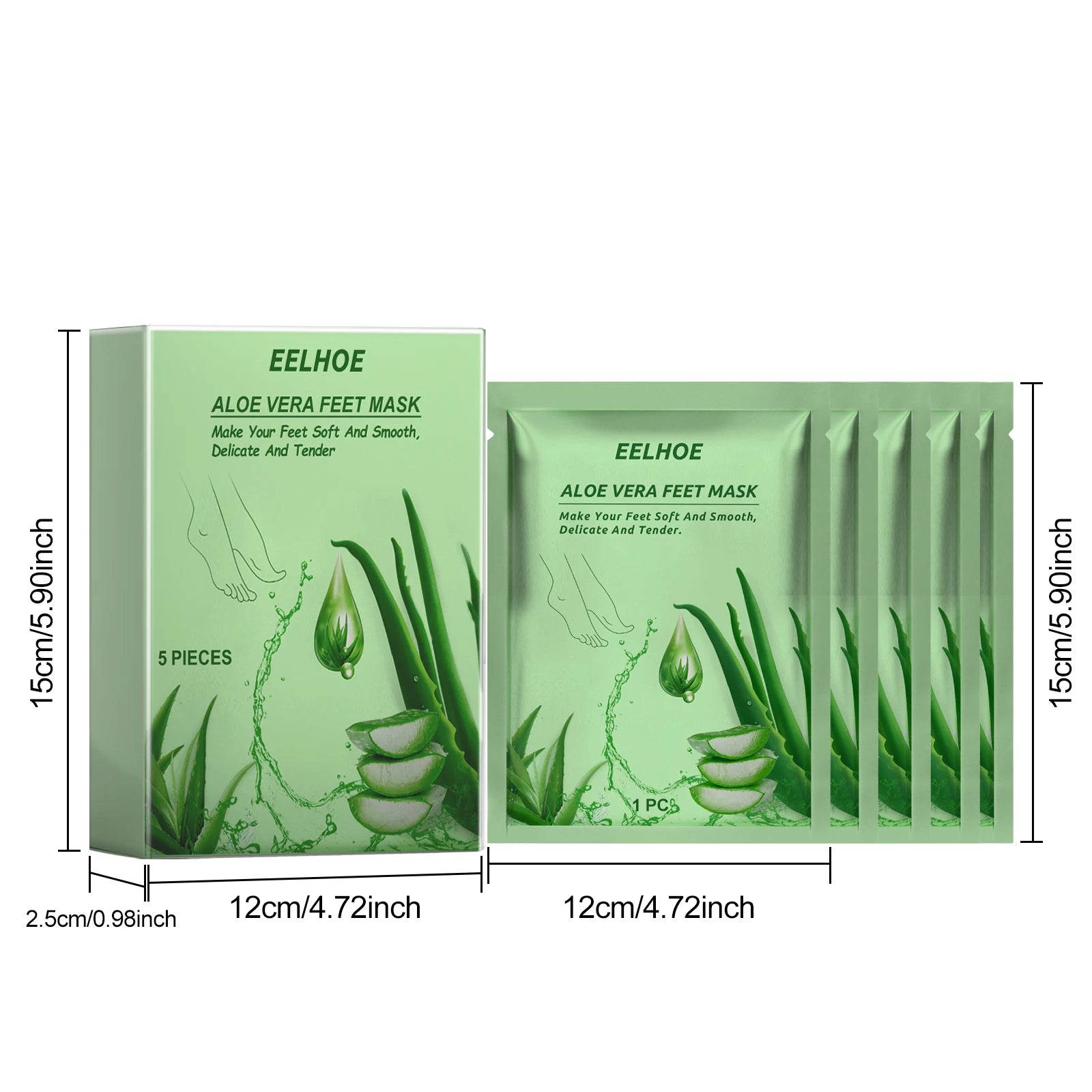 Aloe Vera Feet Mask Moisturizing Exfoliating Feet Mask Anti Drying Crack Remove Dead Skin Hydrating Foot Skin Care Foot Mask