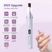 2-In-1 Cordless Electric Nail Drill File With Flash Cure Light Stepless Speed Control For Acrylic Gel Dip Powder Nails Portable Travel Manicure Pedicure Kit For Home DIY Beginners