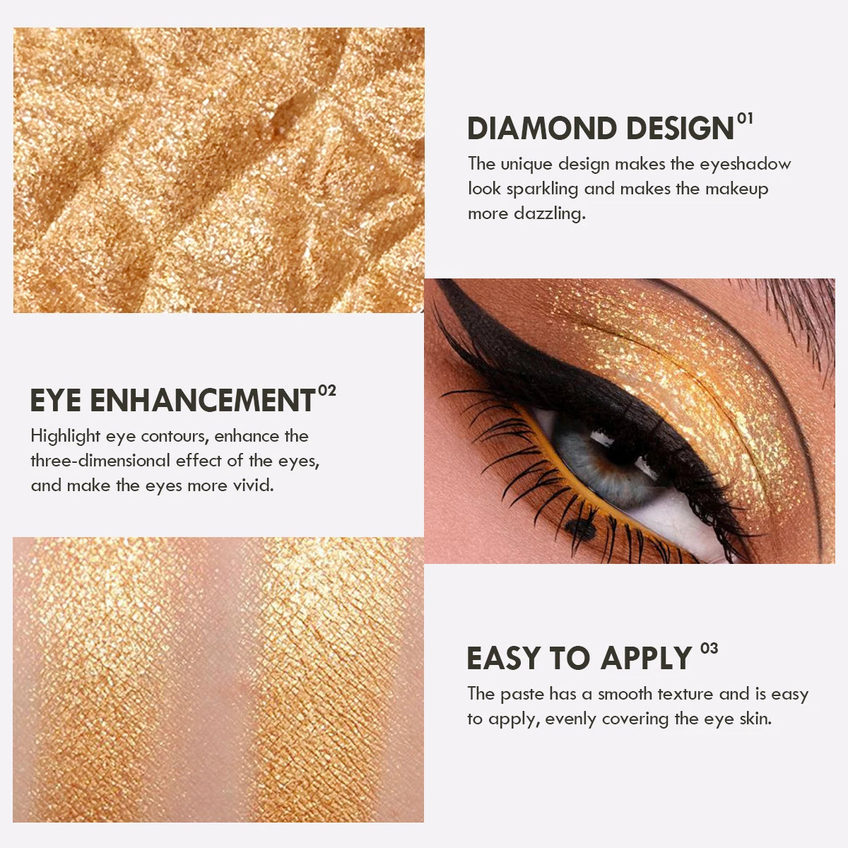 Single Color Easy To Apply High-gloss Eyeshadow Mashed Potato Mashed Mirror Pearlescent Glitter Eyeshadow Palette