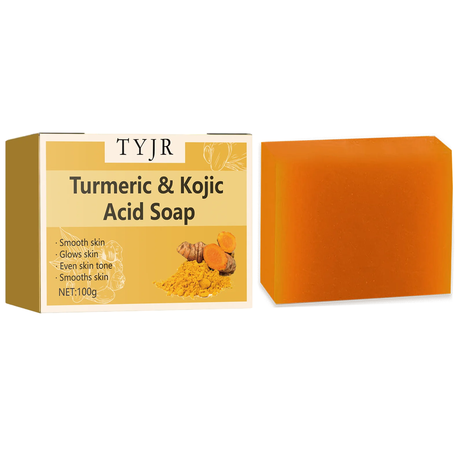 Ginger soap for cleansing, anti-acne, whitening and brightening the face, removing acne and fading dark spots, turmeric soap