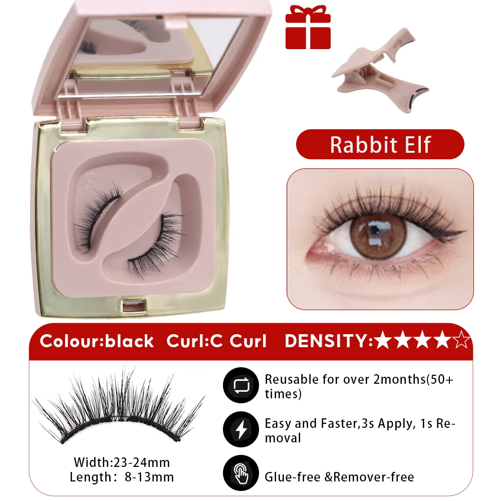 FindLove Soft Magnetic Lashes Rabbit Elf Magnetic Eyelash Extension Reusable Eyelashes Soft Magnetic False Eyelash Natural Lash