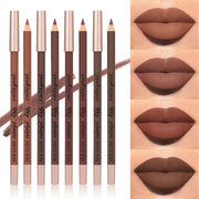 4 Pcs/set Brown Matte Lip Liner | Creamy Waterproof  Long-lasting Waterproof Highly Pigmented Velvety Finish Lip Combo Makeup