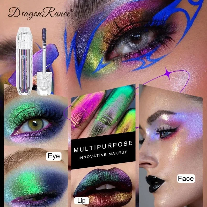 Chameleon Liquid Eyeshadow Pearl Monochrome Metal Lipgloss Shimmer Pigment Glitter Eyeshadow Lipstick Shine Diamond Eye Makeup