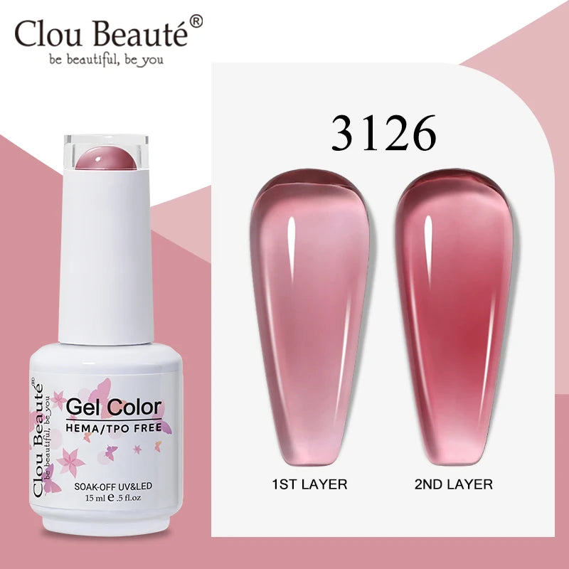 Clou Beaute Semi-transparent Jelly Color UV Gel Manicure Gel Nail Nail Supplies For Professionals Semi-permanent Varnish 15ml