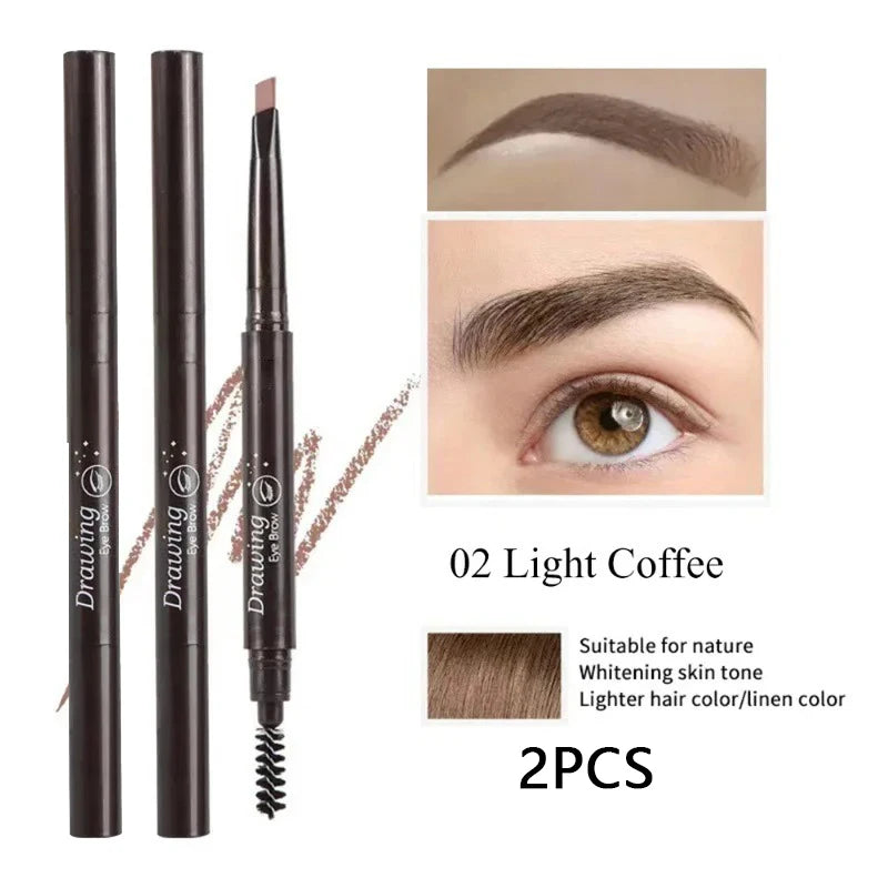 Double-headed Eyebrow Pencil Extremely Fine Waterproof Eyebrow Enhancers Long Lasting Brow Cosmetics Professional Brow Makeup