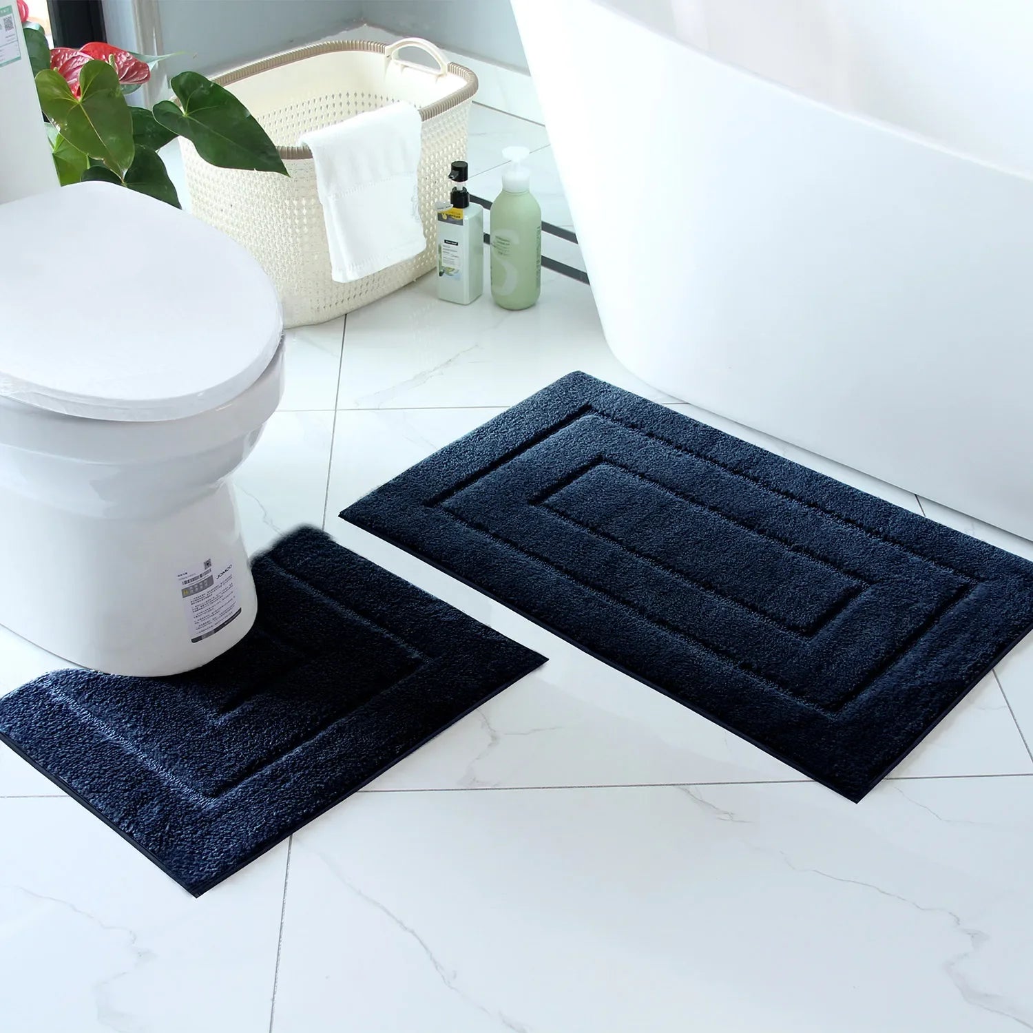 Plush bathroom floor mat with back shaped design, anti slip foot mat, bathtub absorbent mat, entrance door mat, bathroom small c