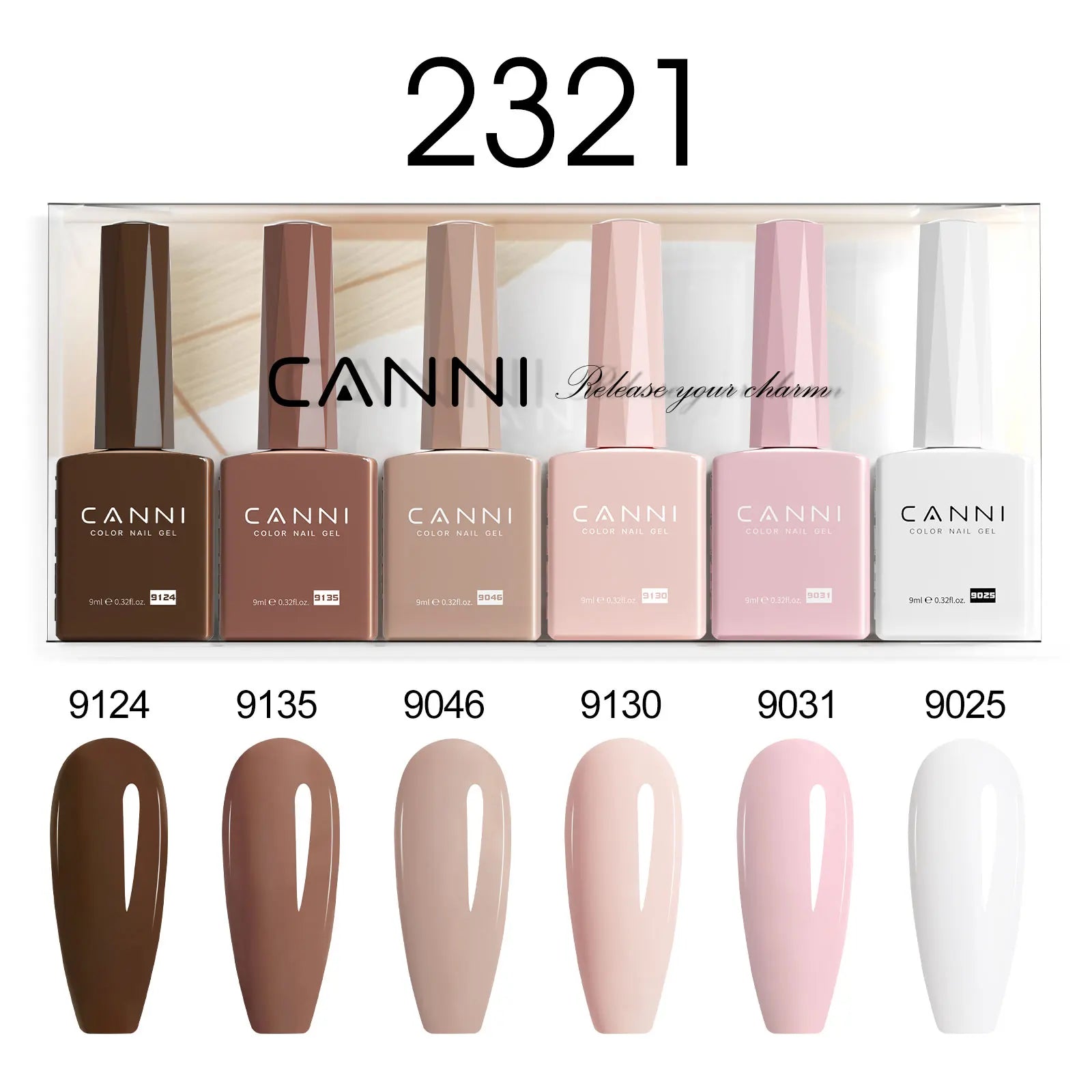 6pcs*9ml HEMA TPO FREE Nail Gel Polish CANNI Semi Permanent Jelly Pink Nude Color Gel Varnish Great Coverage UV LED Lacquer