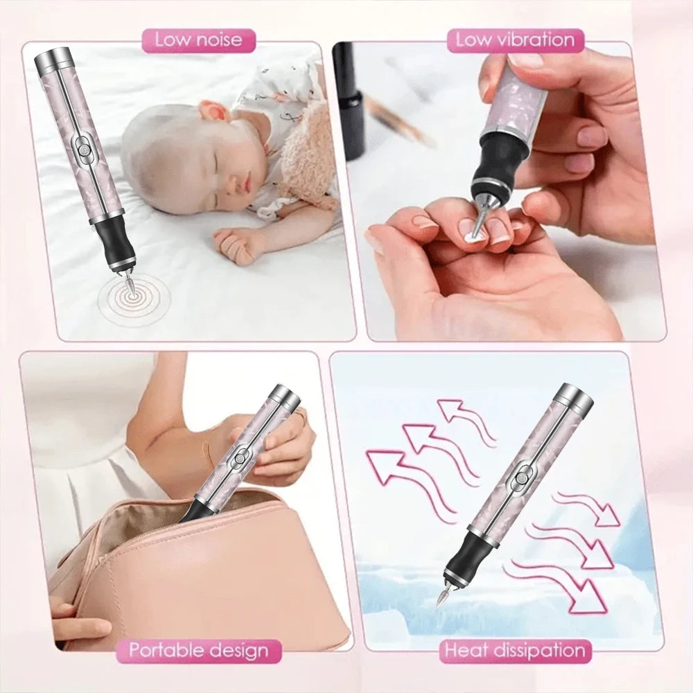 LULAA Rechargeable Electric Nail Drill Machine Cordless Electric Nail File for Acrylic Gel Nails Efile Manicure Pedicure Kit