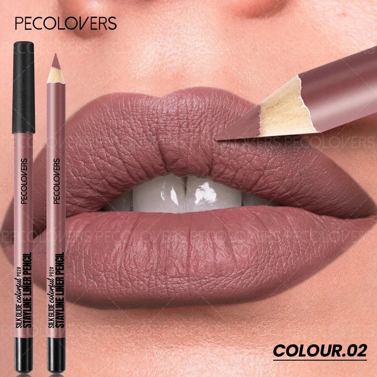 1PC Waterproof Matte Nude Lip Liner - High Pigmentation Long-Lasting , Wax-Based Natural Nude，Suitable for All Light Beige Types