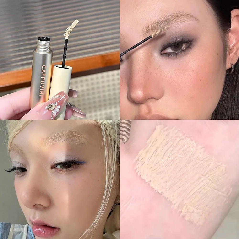 6 Colors Natural Brow Pomade, Waterproof Tinted Eyebrow Gel Cream, Soft Matte Hairy Brow Makeup with Wheat Brush