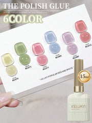 6Pcs 15ML Gel Nail Polish Set, Summer Popular Color Gel Varnish Nail Kit, Soak Off UV/LED Gel Polish, For Home Salon Nail Art Ch