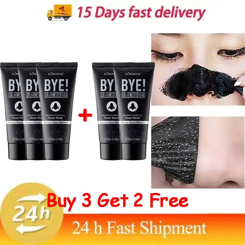 Unisex Blackhead Remove Mask Bamboo Charcoal Shrinking Pore Nose Deep Cleaning Mask Improve Rough Skin Acne Treatment Skin Care