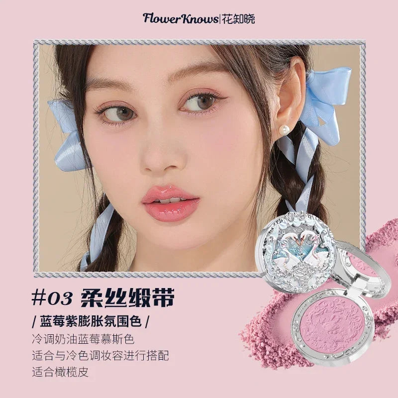 Flower Knows Swan Ballet Setting Rose Scent Loose Powder Makeup Matte Finishing Oil Control Setting Powder Make-up For Women