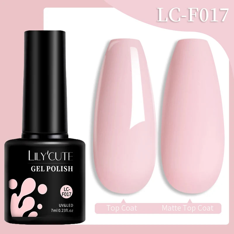 LILYCUTE 7ml Champagne Rose Gold Glitter Gel Nail Polish Colorful Sparking Long Lasting Manicure Soak Off Nails Art Gel Varnish