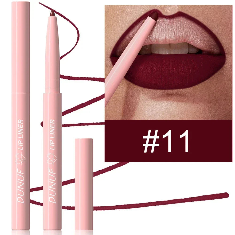 12Color Waterproof Lip Liner Pencil Dark Red Brown Lipstick Pencil Lip Outline Nude Matte Lipstick Crayon Contouring Tint Makeup