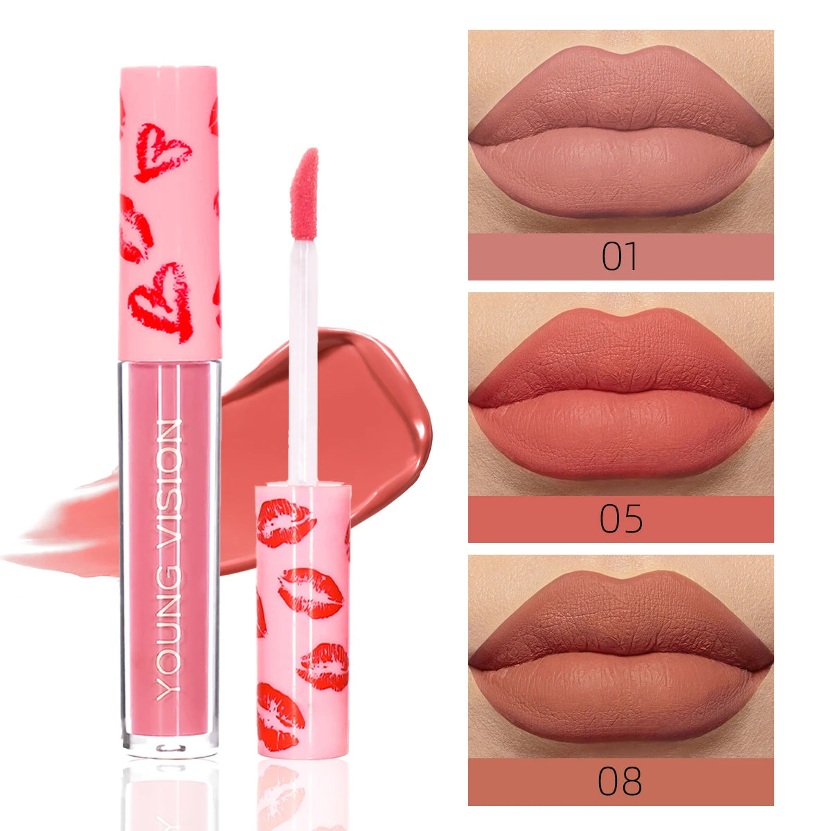 12 Color Matte Velvet Liquid Lip Gloss Long Lasting Non-Stick Cup Waterproof Intense Color Showing Lip Mud