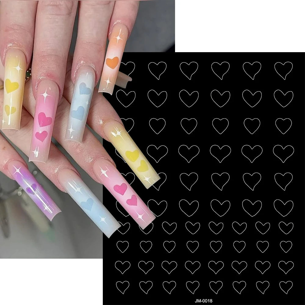 24 Patterns Airbrush Stencils Nail Art Stickers Hollow Butterfly/Flower/Bow/French Line Printing Templates Nail Decal DIY Tools
