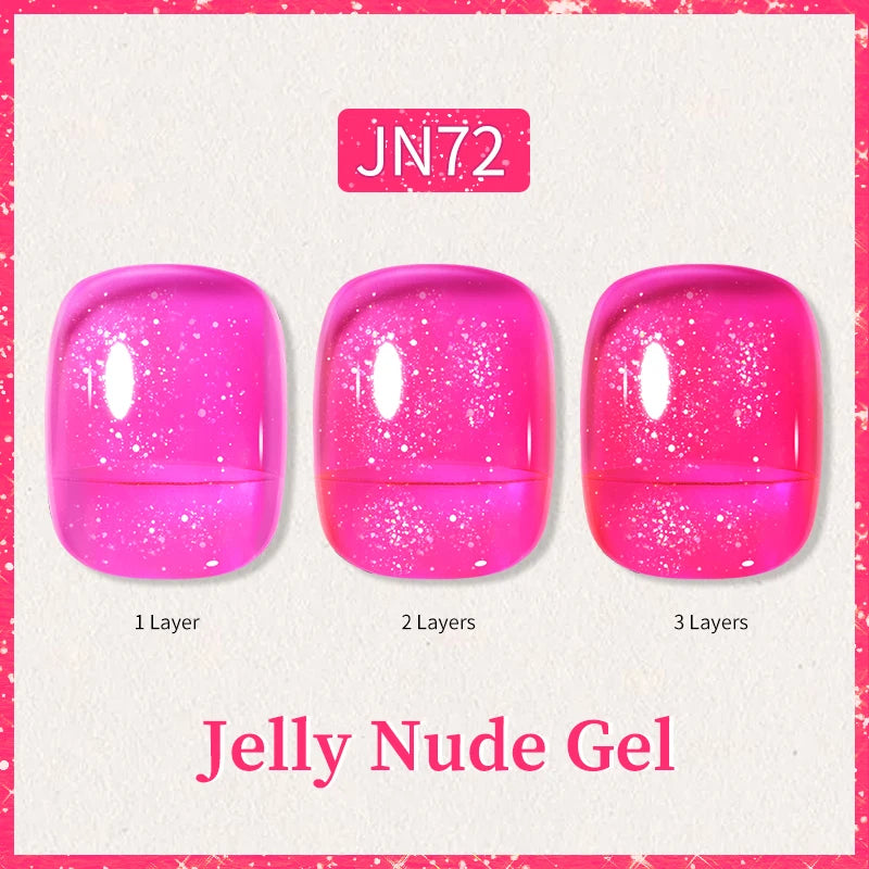 BORN PRETTY 10ml Glitter Pink Nude Jelly Nail Gel Polish Varnis Semi-permanent Sheer Translucent UV LED Soak Off Gel Polish