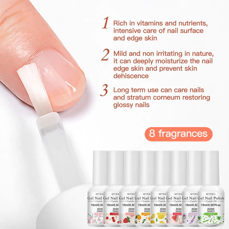 8 Smells 15ml Cuticle Oil Nail Care Nutrition Nails Repair Manicure Revitalizer Oil Prevent Agnail Nail Polish Nail Treatment