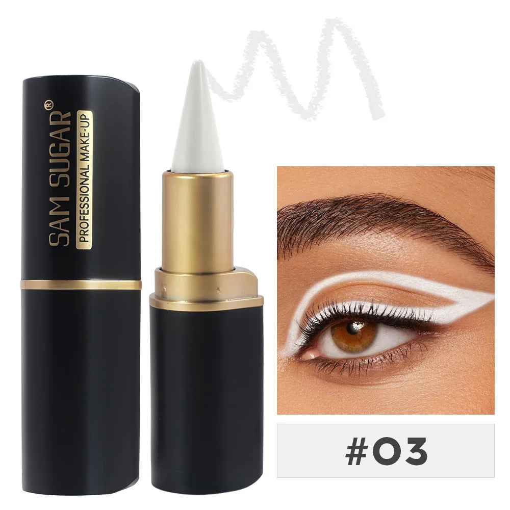Black Long-Lasting Eyeliner Pen 24-Hour Waterproof Gel Cosmetic Makeup Fast-Dry Lip Liner Highlighter for Smokey Eye Look