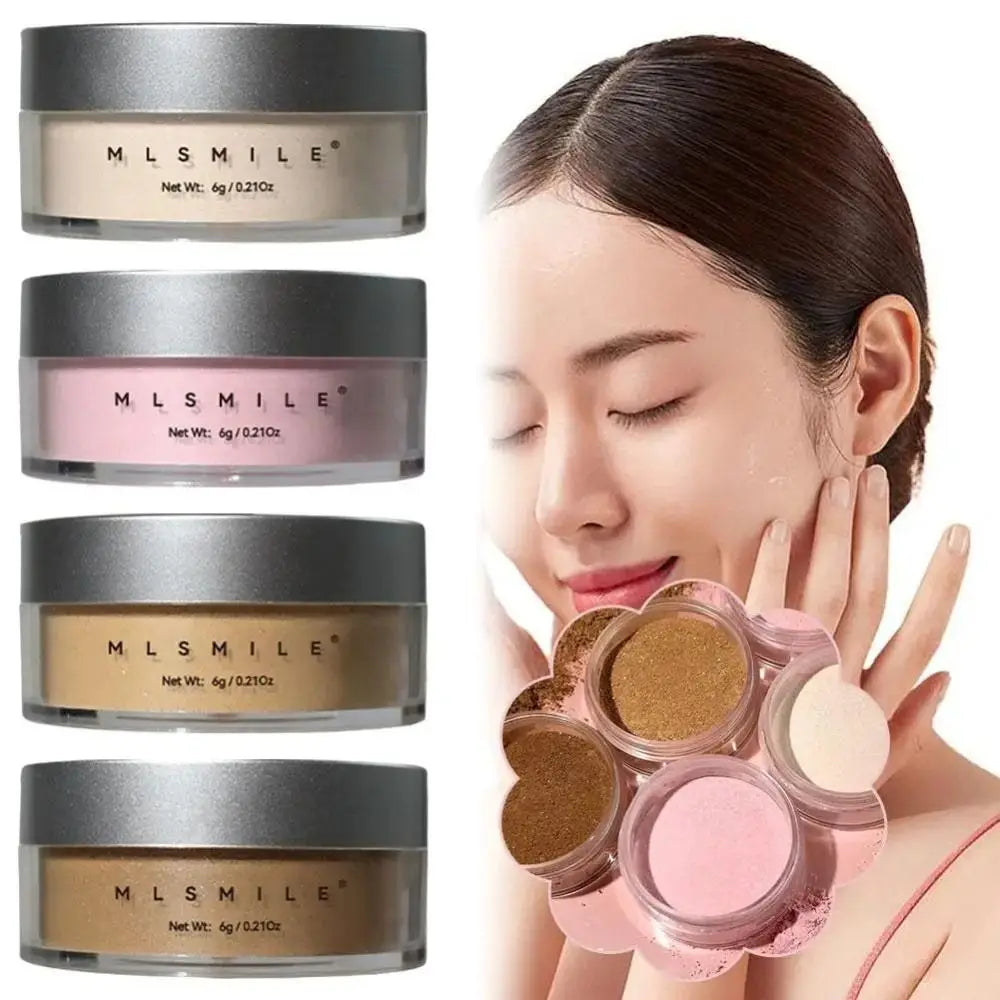 Long Lasting Glitter Setting Powder Oil Control Pearlescent Face Powder Hide Pore Natural Finish Matte Powder Concealer Setting