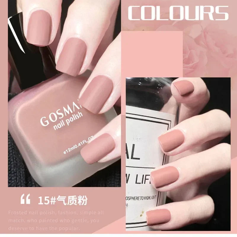 12ml Frosted Nail Polish Quick Dry Long Lasting No Baking Matt Semi-permanent Nail Art Nail Gel Varnish Manicure Tools