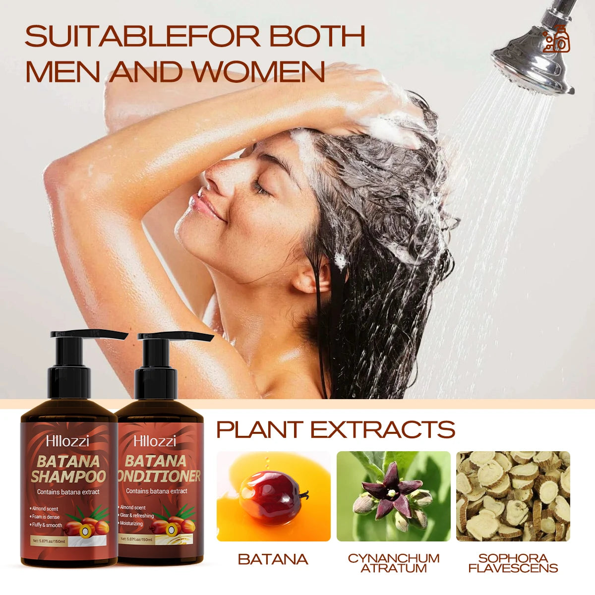 Batana Shampoo and Conditioner, thick foam, fresh fragrance, super cleaning power, smooth and moisturizing.
