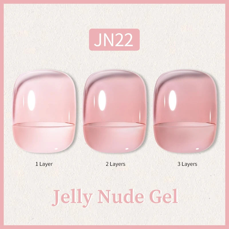 BORN PRETTY 10ml Glitter Pink Nude Jelly Nail Gel Polish Varnis Semi-permanent Sheer Translucent UV LED Soak Off Gel Polish