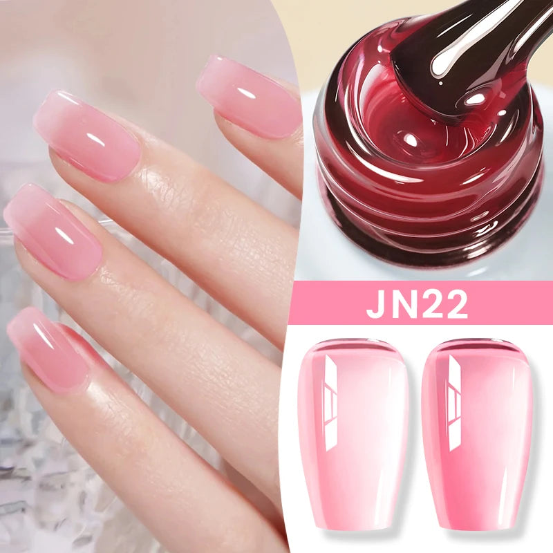 BORN PRETTY 10ml Translucent Color Gel Polish Jelly Nude Autumn Jelly Amber Semi Permanent UV Gel Nail Art Soak Off Gel Varnish