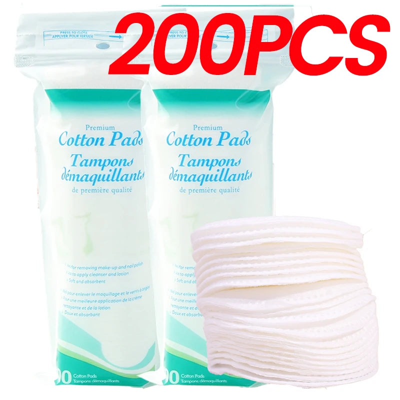Disposable Soft and Breathable Circular Makeup Remover Pads Doubles Sided Cotton Pads Non-Irritating for Daily Facial Cleaning