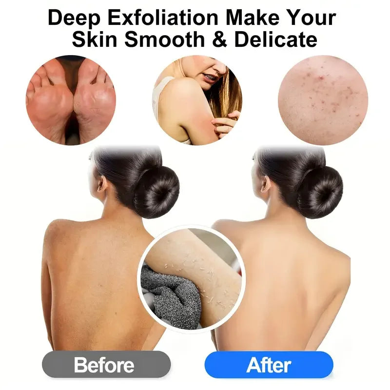 2pcs African Net Bath Body Exfoliating Long Net Double-Sided Shower Body Scrub Back Scrubber Skin Smoother Beauty Skin Bath Wash